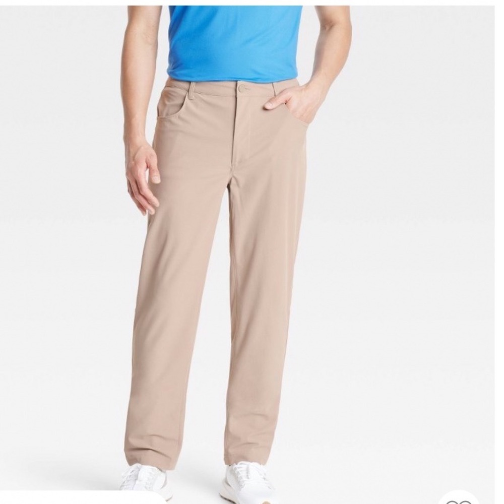 All In Motion Men 360 Lifestyle Relaxed Fit 5-Pocket Pants Tan 36x30